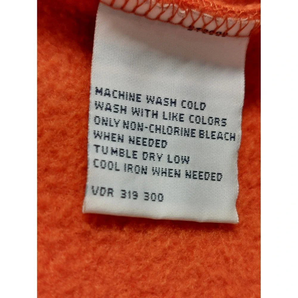 Nautica Men Vest XL Orange Fleece Zip Up Reversible Side Pockets Logo Outerwear
